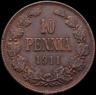 Picture 10 pennia 1911 year  