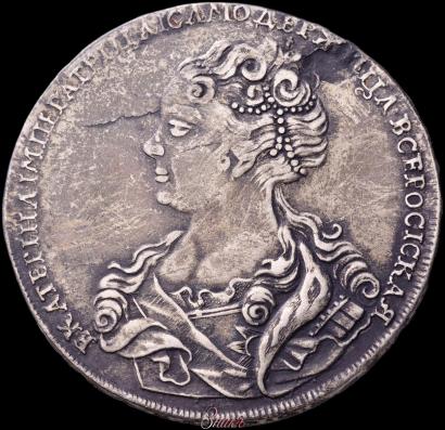 Picture 1 rouble 1726 year  "Moscow type, portrait turned to the left"