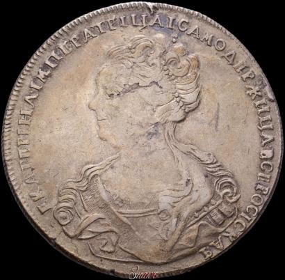 Picture 1 rouble 1726 year СПБ "Petersburg type, portrait turned to the left"