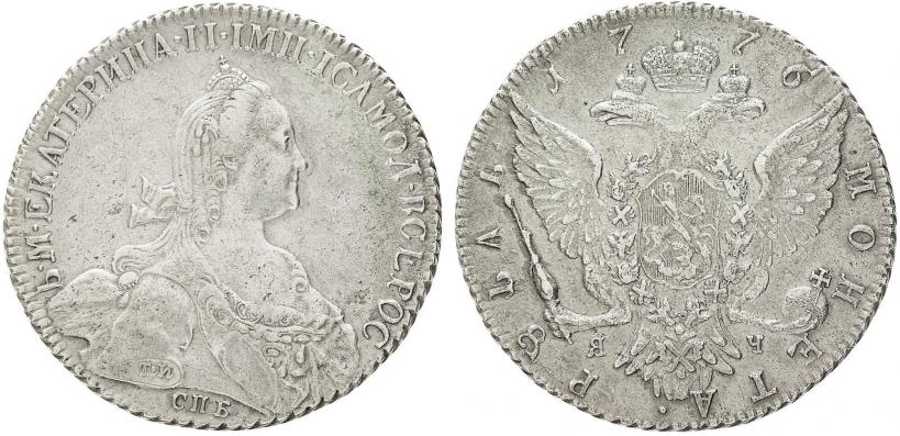 Picture 1 rouble 1776 year СПБ-ЯЧ 