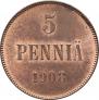 5 pennia 1908 year