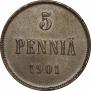 5 pennia 1901 year