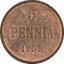 5 pennia 1908 year