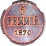 5 pennia 1870 year