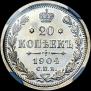 20 копеек 1904 года