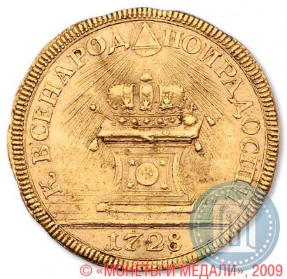 Picture Token Coin 1728 year  "Coronation of the Emperor Peter II"