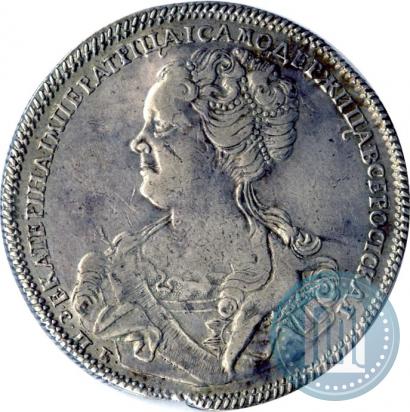 Picture 1 rouble 1725 year СПБ "Petersburg type, portrait turned to the left"