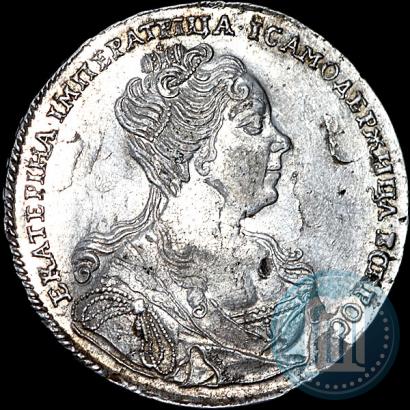 Picture 1 rouble 1727 year  "Moscow type, portrait turned to the right"