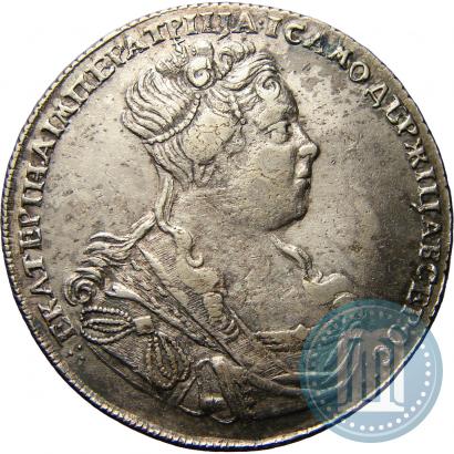 Picture 1 rouble 1727 year СПБ "Petersburg type, portrait turned to the right"