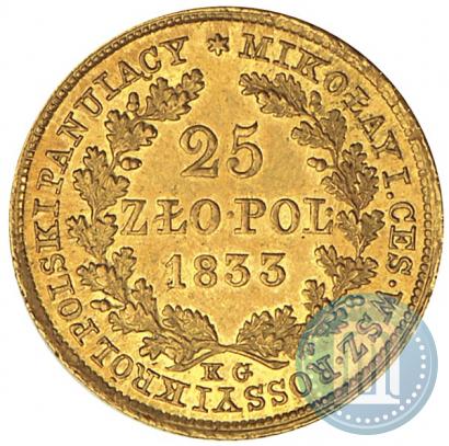 Picture 25 złotych 1833 year KG 