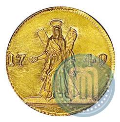 Picture 2 ducats 1749 year  "St. Andrew on the reverse"