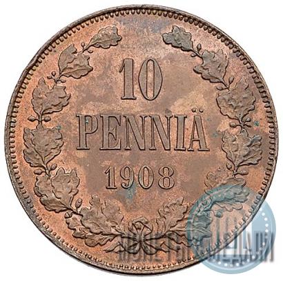 Picture 10 pennia 1908 year  