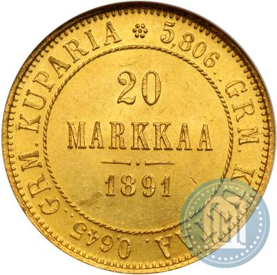 Picture 20 markkaa 1891 year L 