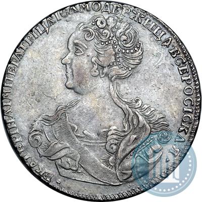 Picture 1 rouble 1725 year СПБ "Petersburg type, portrait turned to the left"