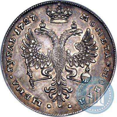 Picture 1 rouble 1727 year  "Moscow type, portrait turned to the right"