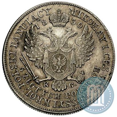 Picture 5 złotych 1830 year KG 