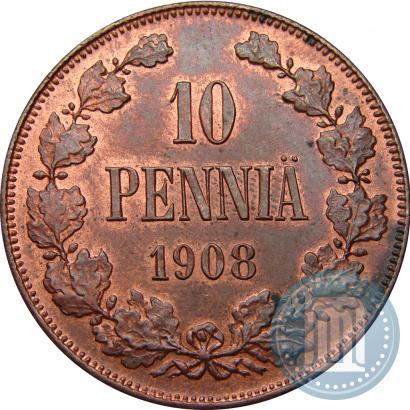 Picture 10 pennia 1908 year  