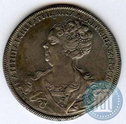 Picture 1 rouble 1725 year СПБ "Petersburg type, portrait turned to the left"