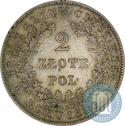 Picture 2 złote 1831 year KG "Polish uprising"