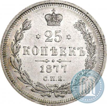 Фото 25 копеек 1877 года СПБ-НІ 