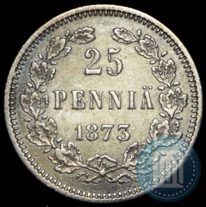 Фото 25 пенни 1873 года S 