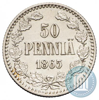 Фото 50 пенни 1865 года S 