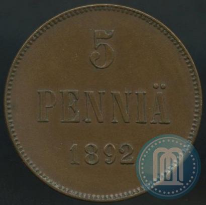 Picture 5 pennia 1892 year  