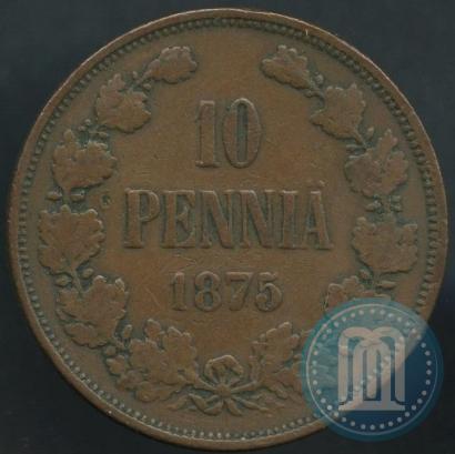 Фото 10 пенни 1875 года  