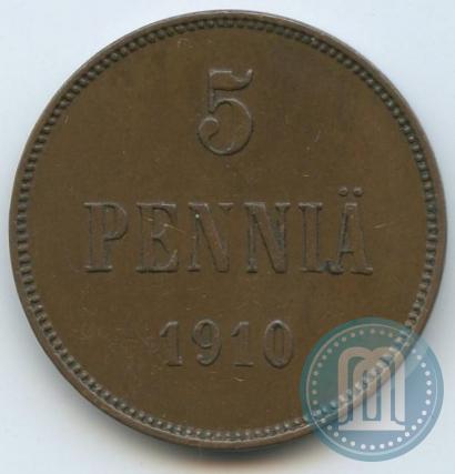 Picture 5 pennia 1910 year  