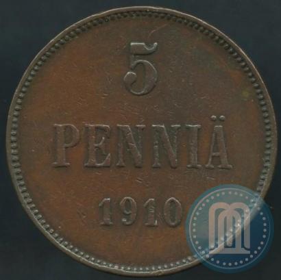 Picture 5 pennia 1910 year  