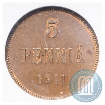 Picture 5 pennia 1911 year  