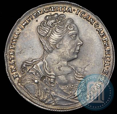 Picture 1 rouble 1727 year  "Moscow type, portrait turned to the right"