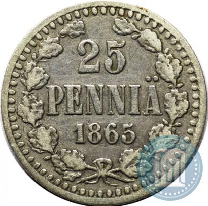 Фото 25 пенни 1865 года S 