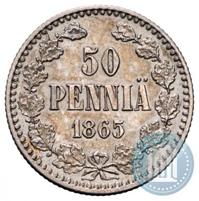 Фото 50 пенни 1865 года S 