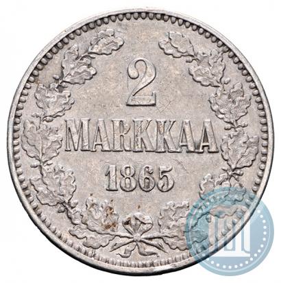 Picture 2 markkaa 1865 year S 