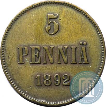 Picture 5 pennia 1892 year  