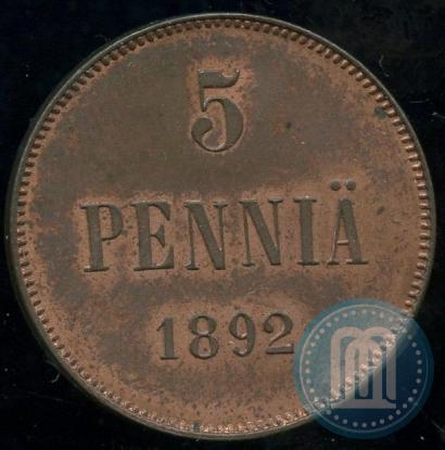 Picture 5 pennia 1892 year  