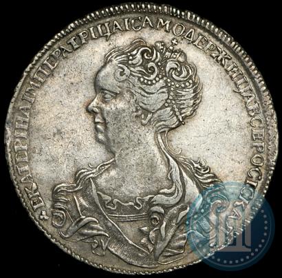 Picture 1 rouble 1725 year  "Petersburg type, portrait turned to the left"