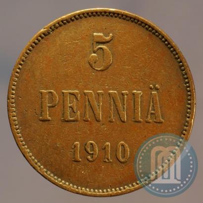 Picture 5 pennia 1910 year  