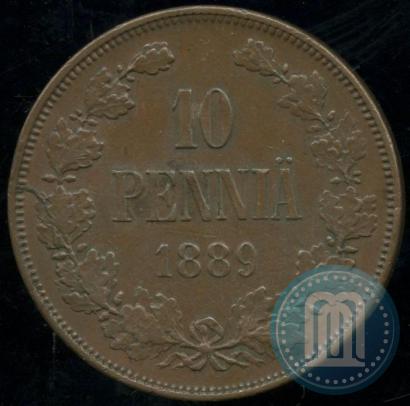 Фото 10 пенни 1889 года  