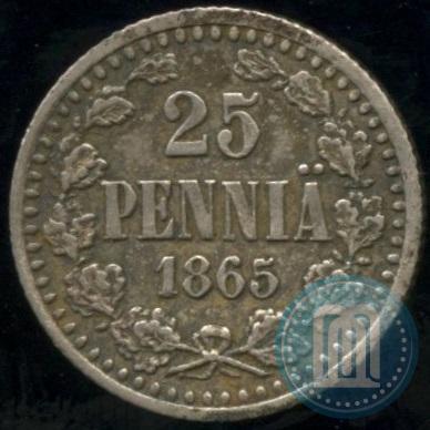 Фото 25 пенни 1865 года S 