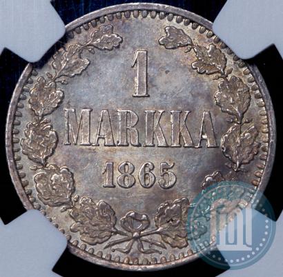 Picture 1 markka 1865 year S 