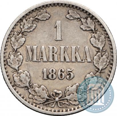 Picture 1 markka 1865 year S 