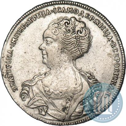 Picture 1 rouble 1725 year  "Petersburg type, portrait turned to the left"