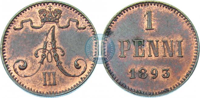 1 penni 1893 year