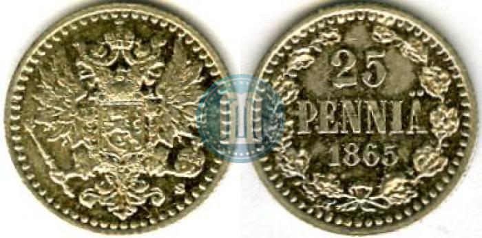 Picture 25 pennia 1865 year S 