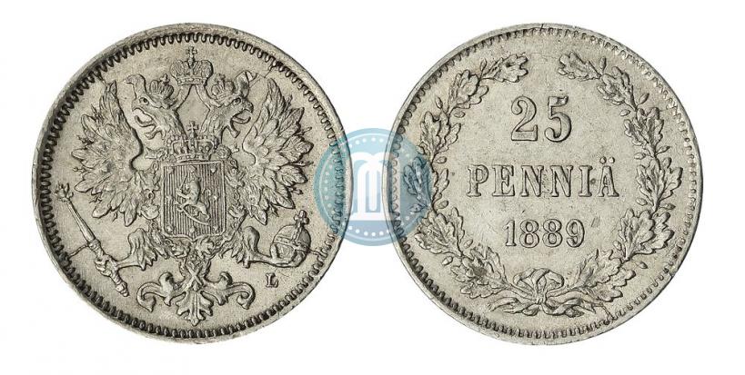 Picture 25 pennia 1889 year L 