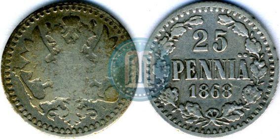 Фото 25 пенни 1868 года S 