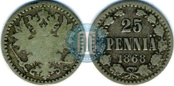 Picture 25 pennia 1868 year S 