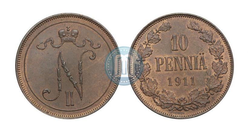 Picture 10 pennia 1911 year  